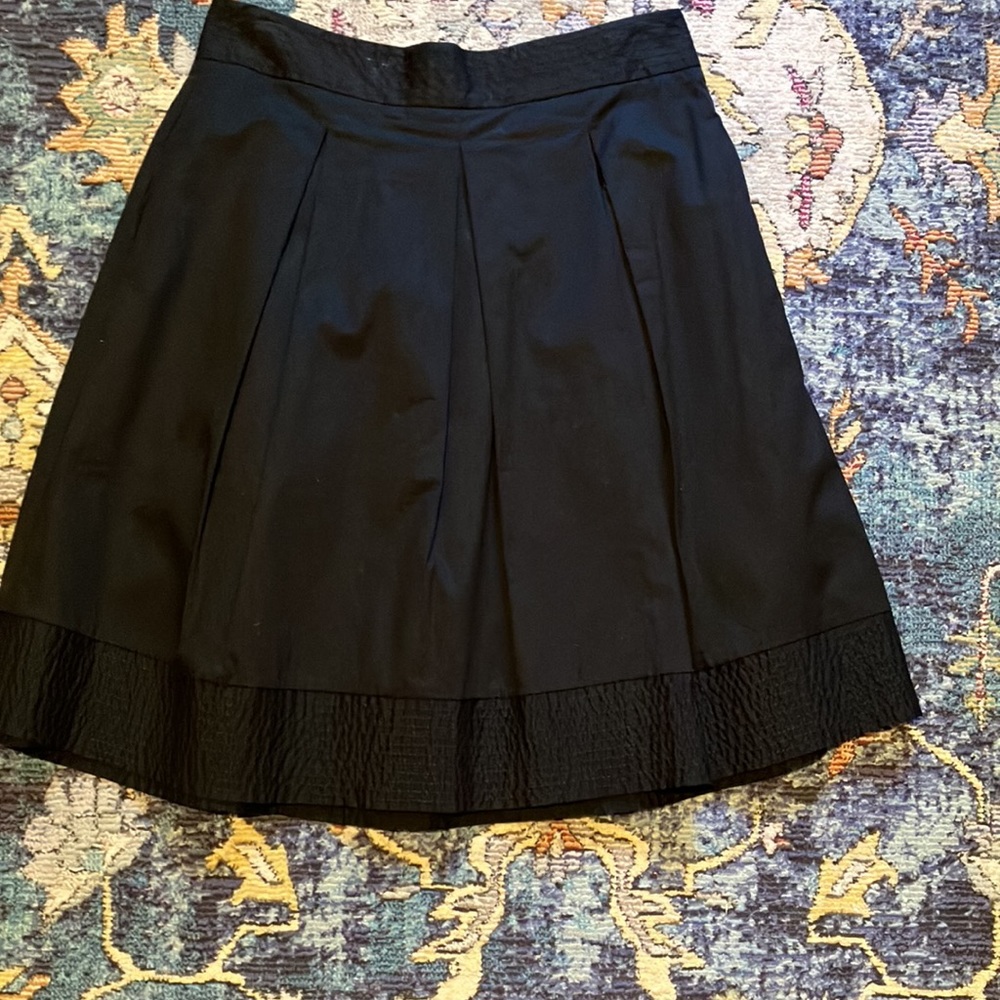 Black Cotton Poplin Skirt